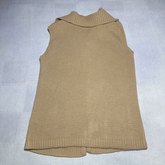Vintage 70s 80s‎ Montgomery Ward Sleeveless Brown Cardigan Women's Size Medium - Picture 6 of 9